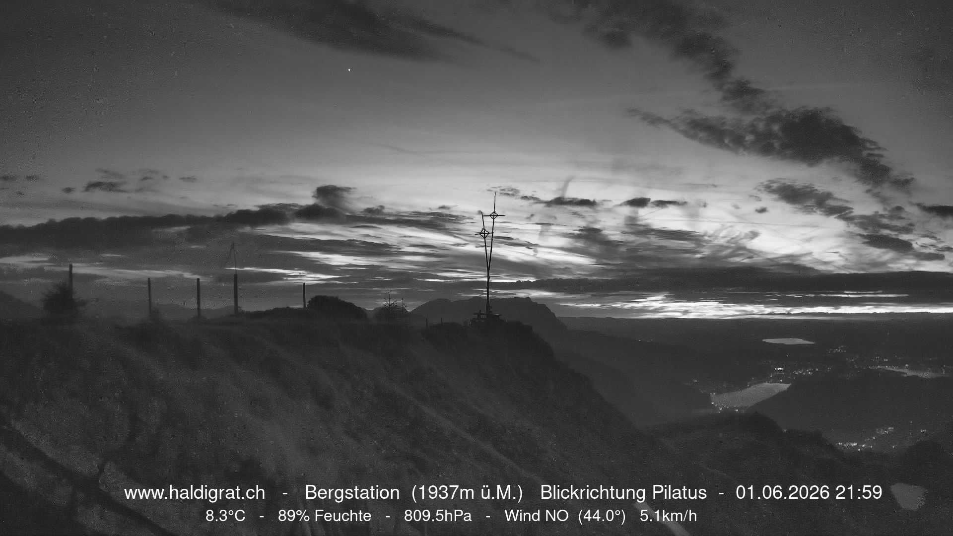Wolfenschiessen: Bergstation Haldigrat (1937m) Blickrichtung West - Pilatus
