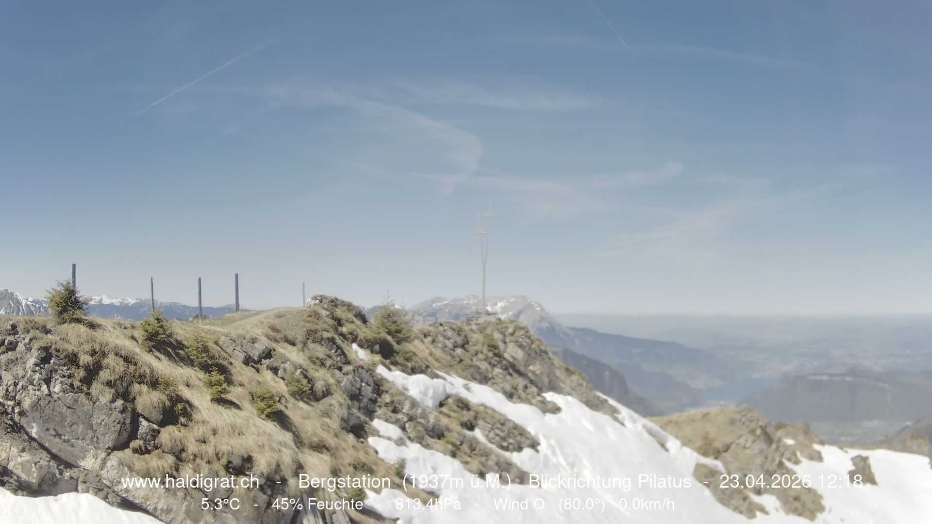 Wolfenschiessen: Bergstation Haldigrat (1937m) Blickrichtung West - Pilatus