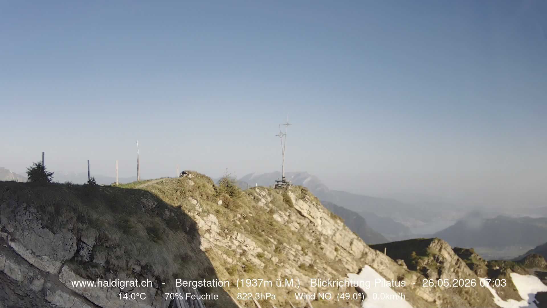 Wolfenschiessen: Bergstation Haldigrat (1937m) Blickrichtung West - Pilatus