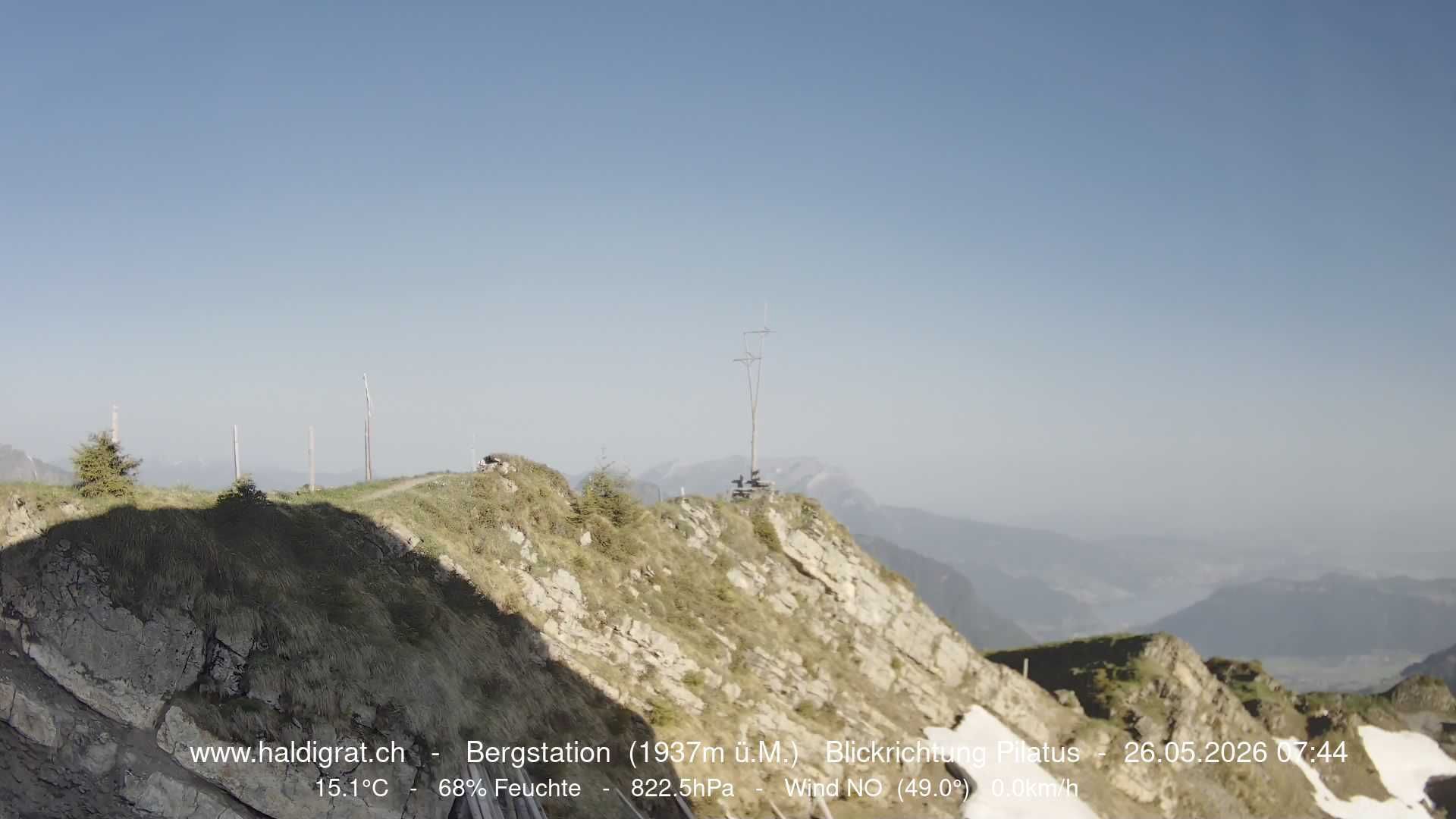 Wolfenschiessen: Bergstation Haldigrat (1937m) Blickrichtung West - Pilatus