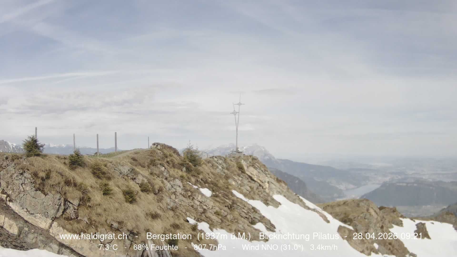 Wolfenschiessen: Bergstation Haldigrat (1937m) Blickrichtung West - Pilatus