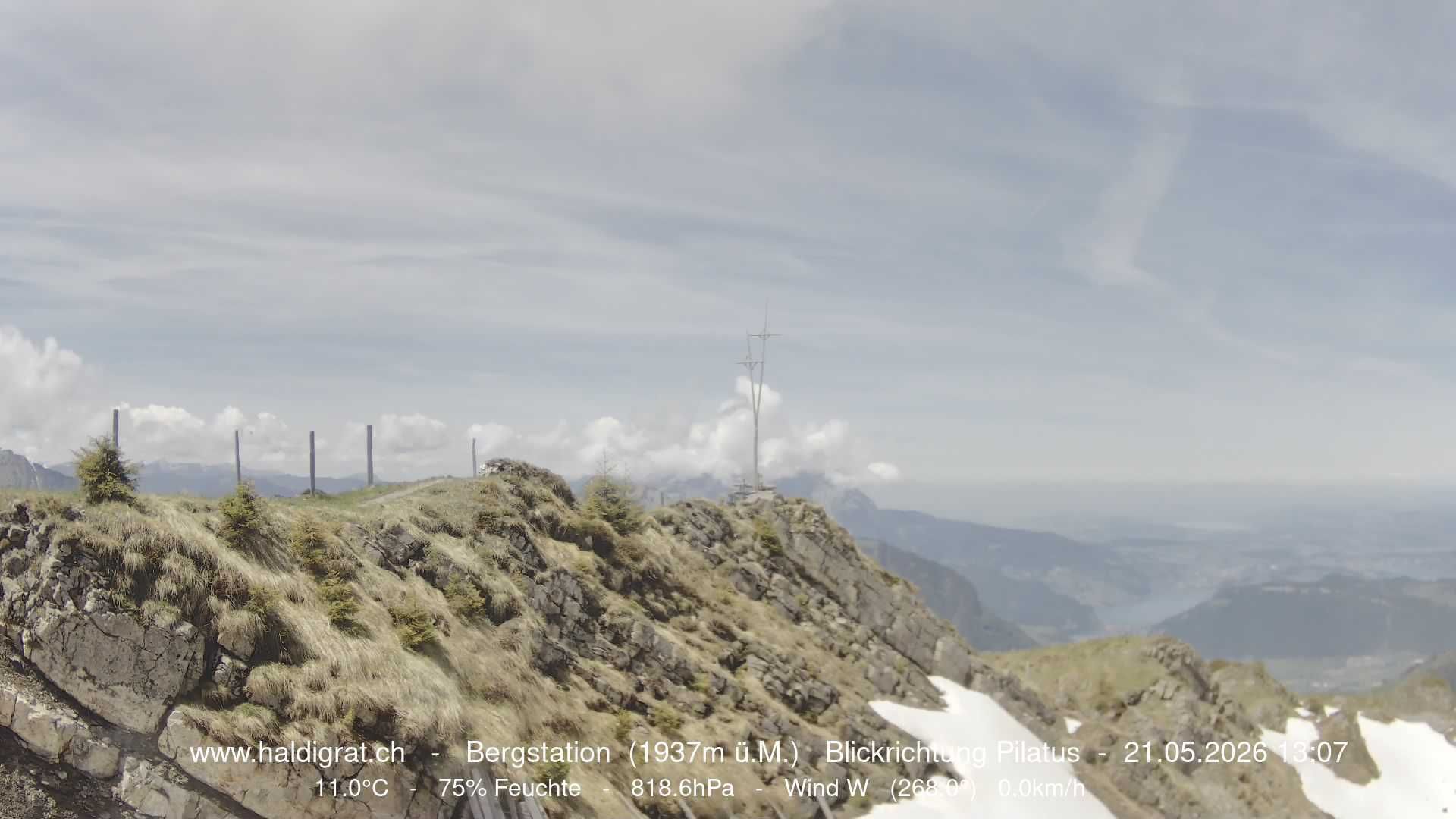 Wolfenschiessen: Bergstation Haldigrat (1937m) Blickrichtung West - Pilatus