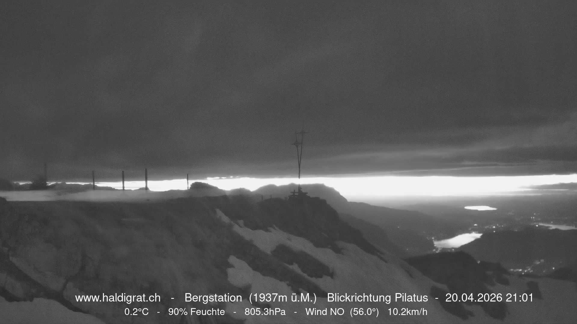 Wolfenschiessen: Bergstation Haldigrat (1937m) Blickrichtung West - Pilatus