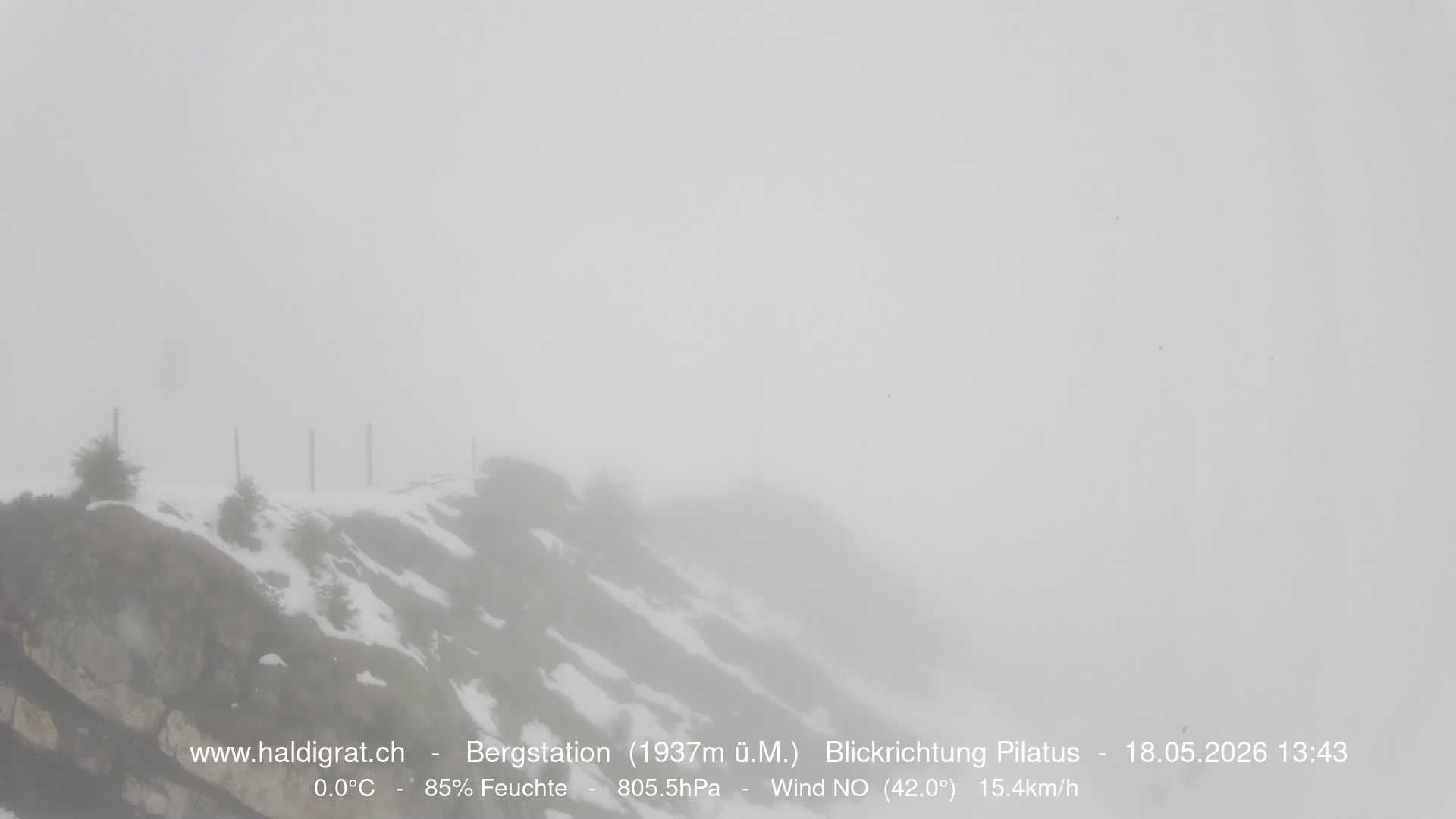 Wolfenschiessen: Bergstation Haldigrat (1937m) Blickrichtung West - Pilatus
