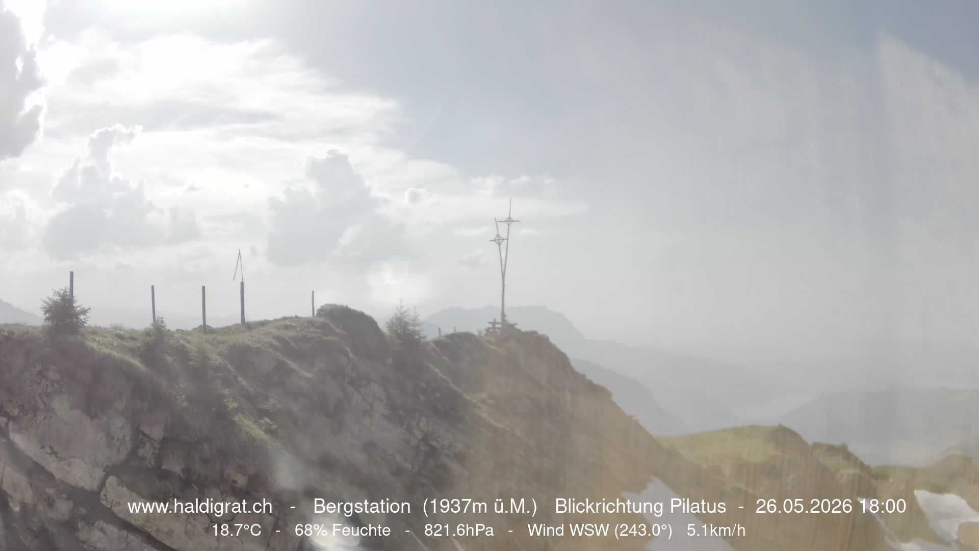 Wolfenschiessen: Bergstation Haldigrat (1937m) Blickrichtung West - Pilatus