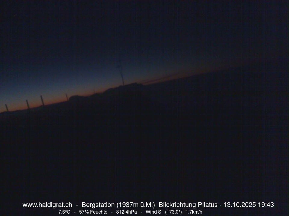Wolfenschiessen: Bergstation Haldigrat (1937m) Blickrichtung West - Pilatus