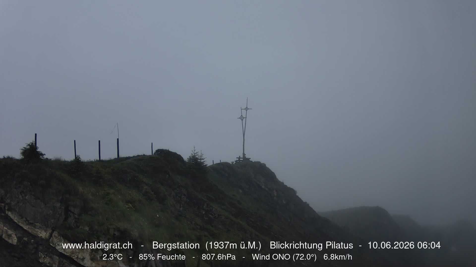 Wolfenschiessen: Bergstation Haldigrat (1937m) Blickrichtung West - Pilatus