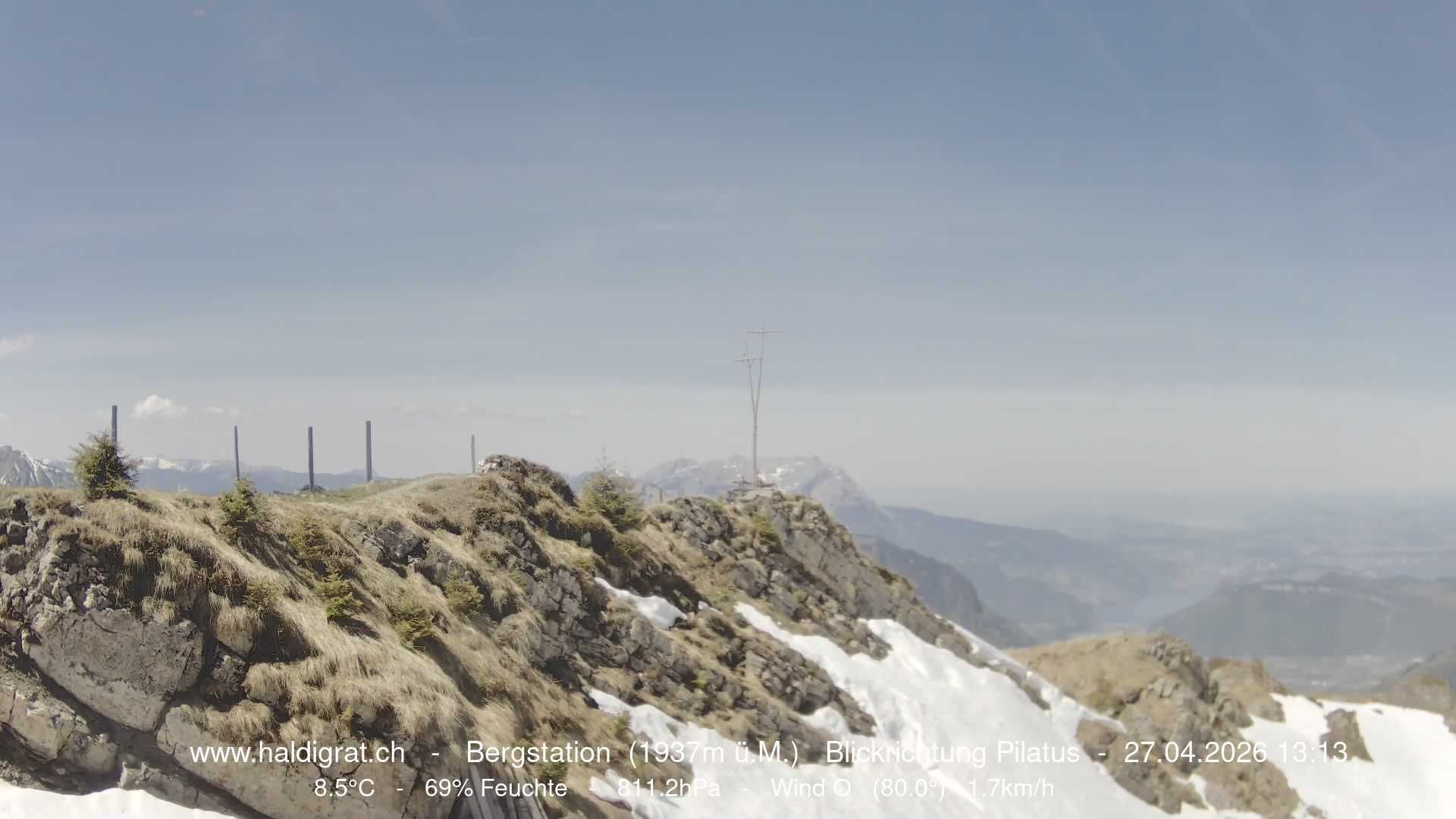 Wolfenschiessen: Bergstation Haldigrat (1937m) Blickrichtung West - Pilatus