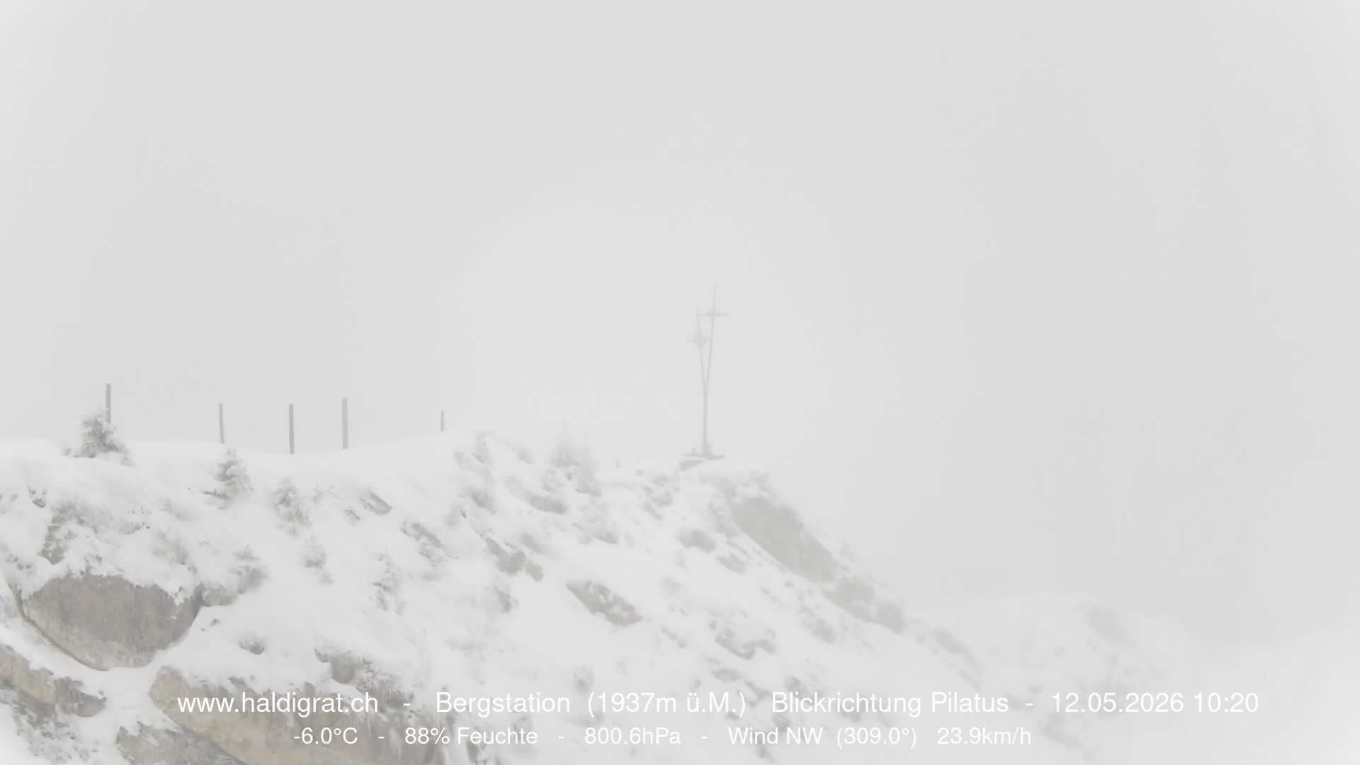 Wolfenschiessen: Bergstation Haldigrat (1937m) Blickrichtung West - Pilatus
