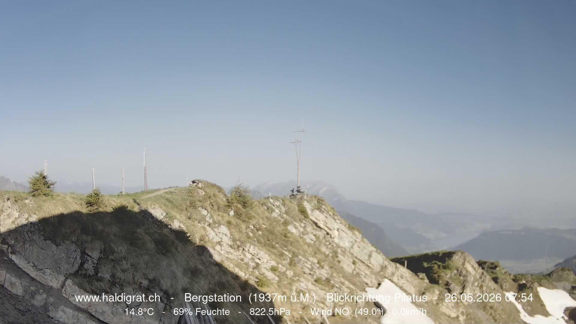 Wolfenschiessen: Bergstation Haldigrat (1937m) Blickrichtung West - Pilatus