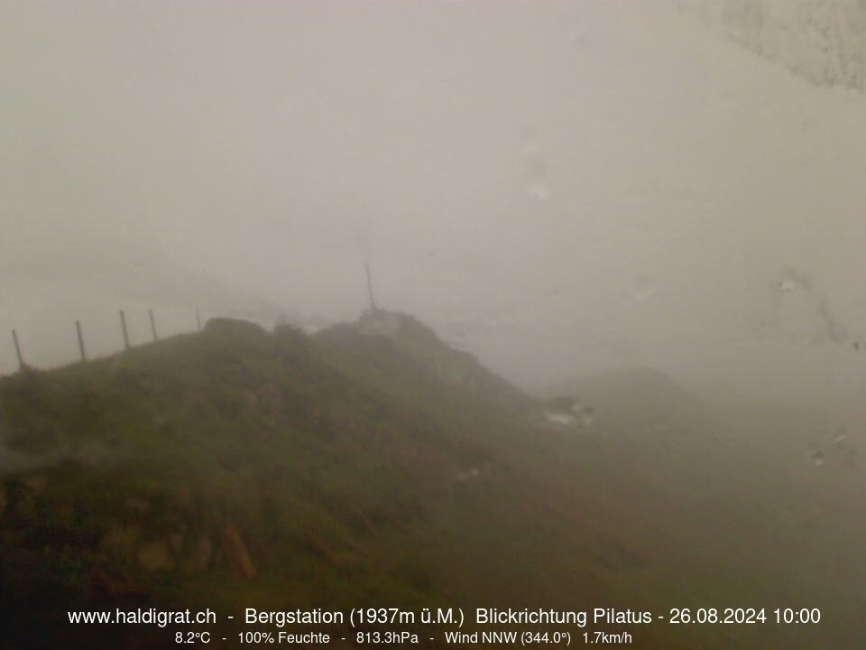 Wolfenschiessen: Bergstation Haldigrat (1937m) Blickrichtung West - Pilatus