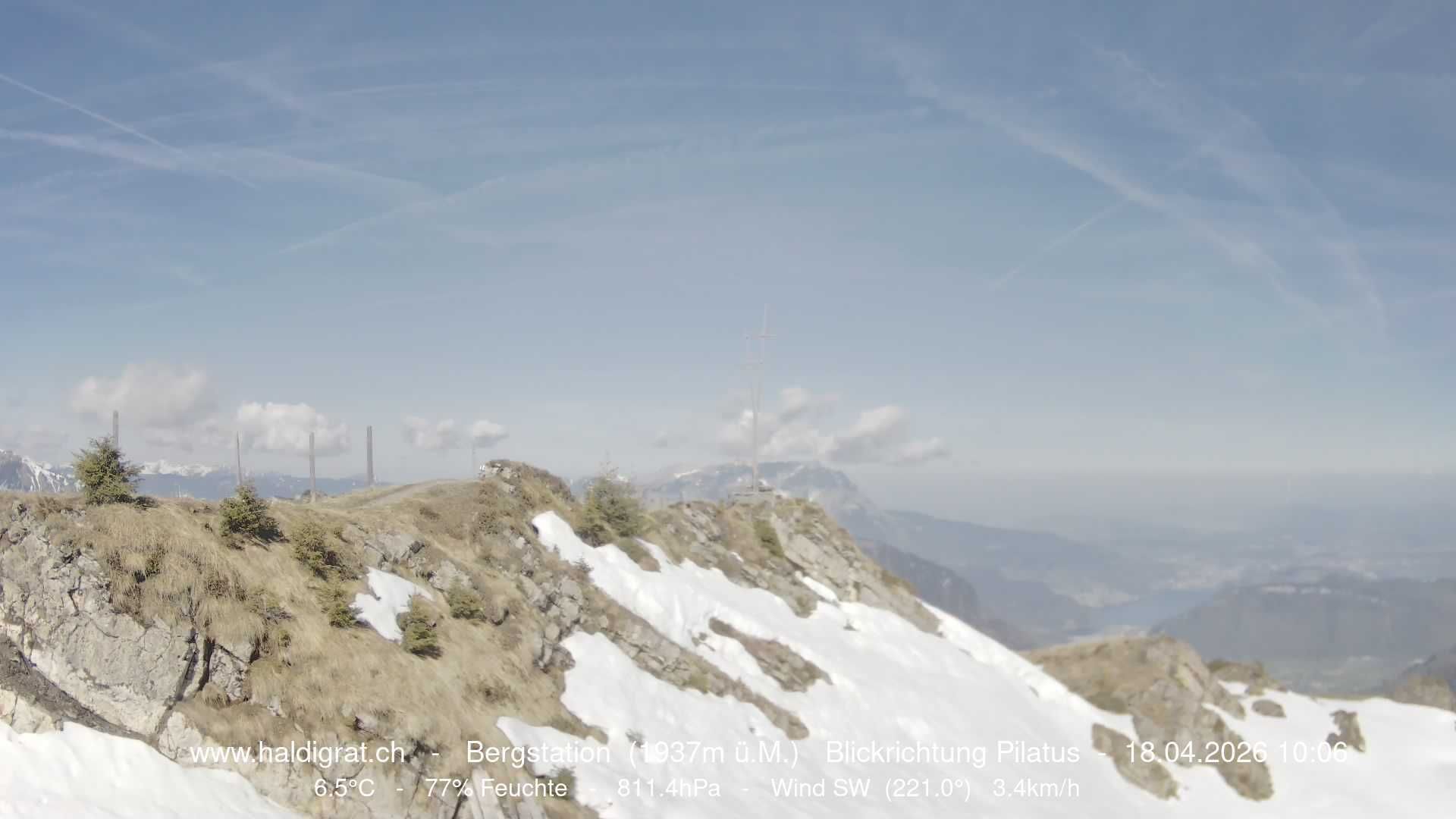 Wolfenschiessen: Bergstation Haldigrat (1937m) Blickrichtung West - Pilatus