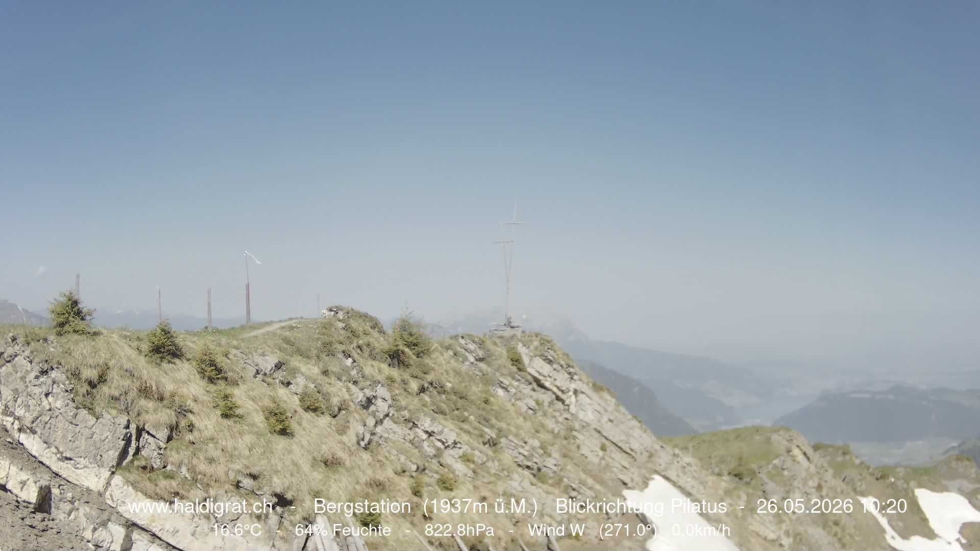 Wolfenschiessen: Bergstation Haldigrat (1937m) Blickrichtung West - Pilatus