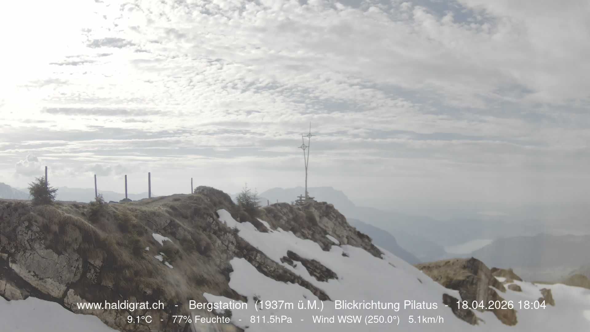 Wolfenschiessen: Bergstation Haldigrat (1937m) Blickrichtung West - Pilatus