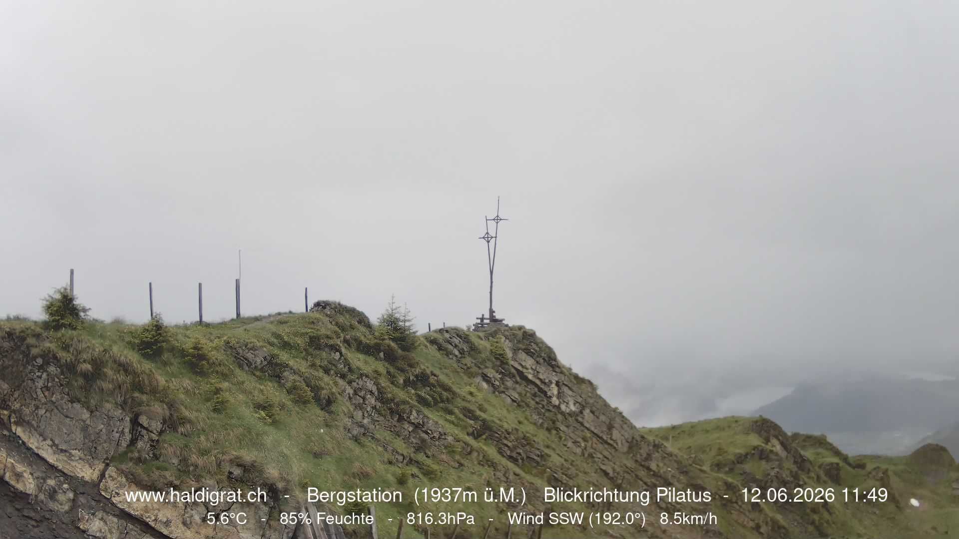 Wolfenschiessen: Bergstation Haldigrat (1937m) Blickrichtung West - Pilatus