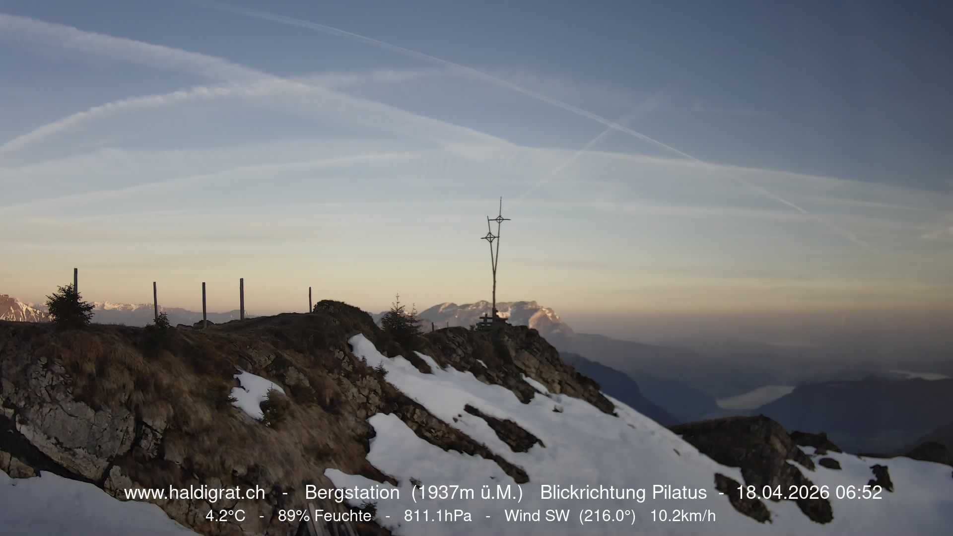Wolfenschiessen: Bergstation Haldigrat (1937m) Blickrichtung West - Pilatus