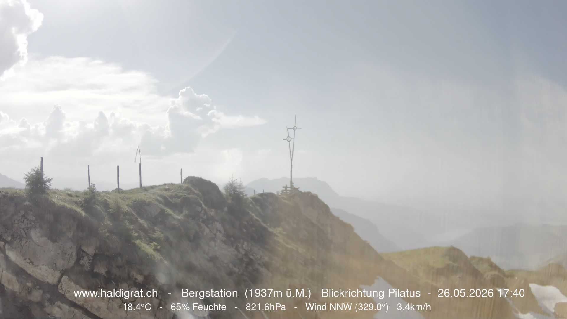 Wolfenschiessen: Bergstation Haldigrat (1937m) Blickrichtung West - Pilatus