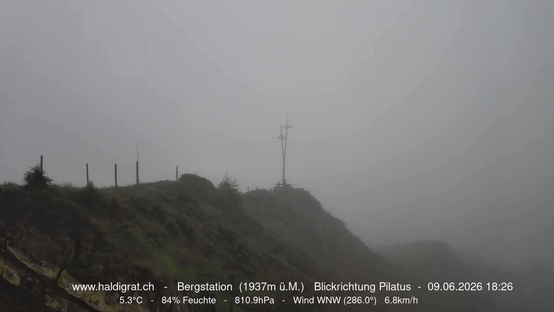 Wolfenschiessen: Bergstation Haldigrat (1937m) Blickrichtung West - Pilatus