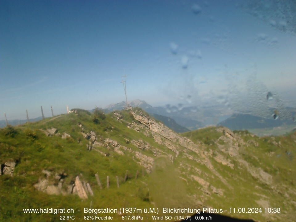 Wolfenschiessen: Bergstation Haldigrat (1937m) Blickrichtung West - Pilatus