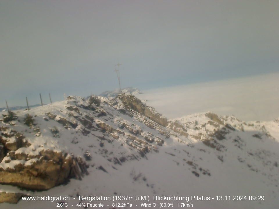 Wolfenschiessen: Bergstation Haldigrat (1937m) Blickrichtung West - Pilatus