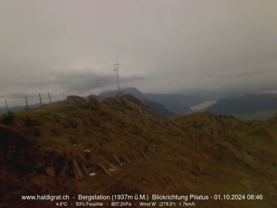 Wolfenschiessen: Bergstation Haldigrat (1937m) Blickrichtung West - Pilatus