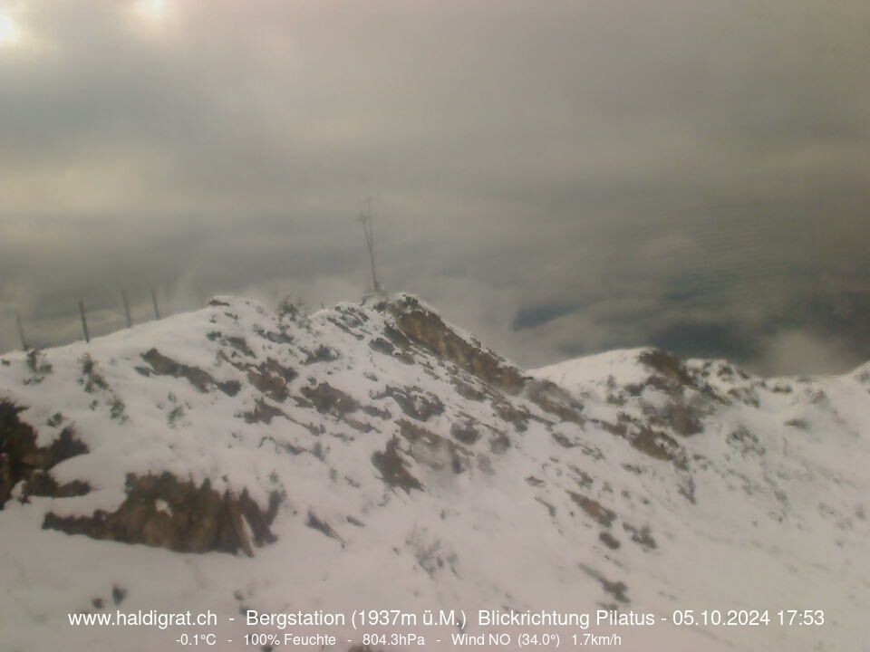 Wolfenschiessen: Bergstation Haldigrat (1937m) Blickrichtung West - Pilatus