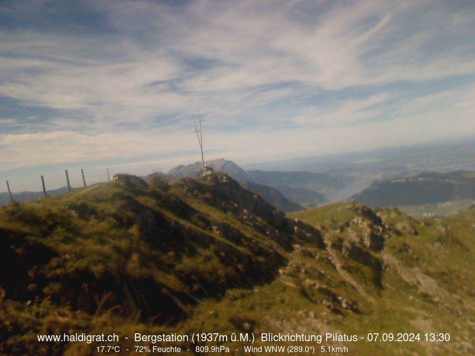 Wolfenschiessen: Bergstation Haldigrat (1937m) Blickrichtung West - Pilatus