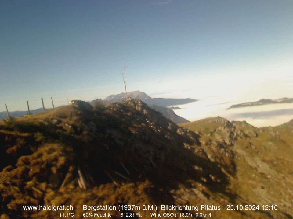 Wolfenschiessen: Bergstation Haldigrat (1937m) Blickrichtung West - Pilatus