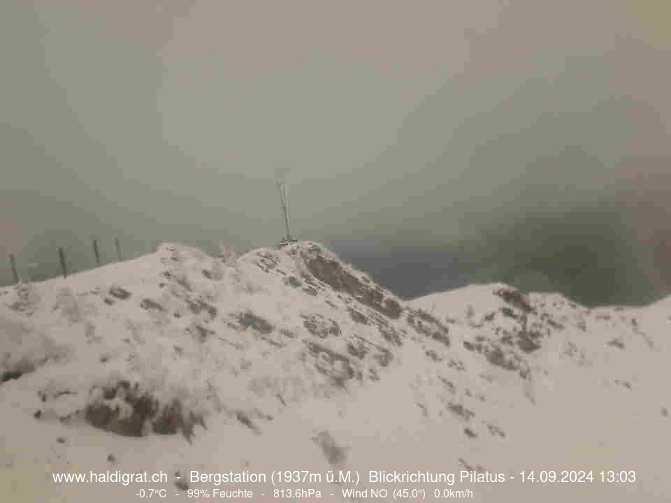 Wolfenschiessen: Bergstation Haldigrat (1937m) Blickrichtung West - Pilatus