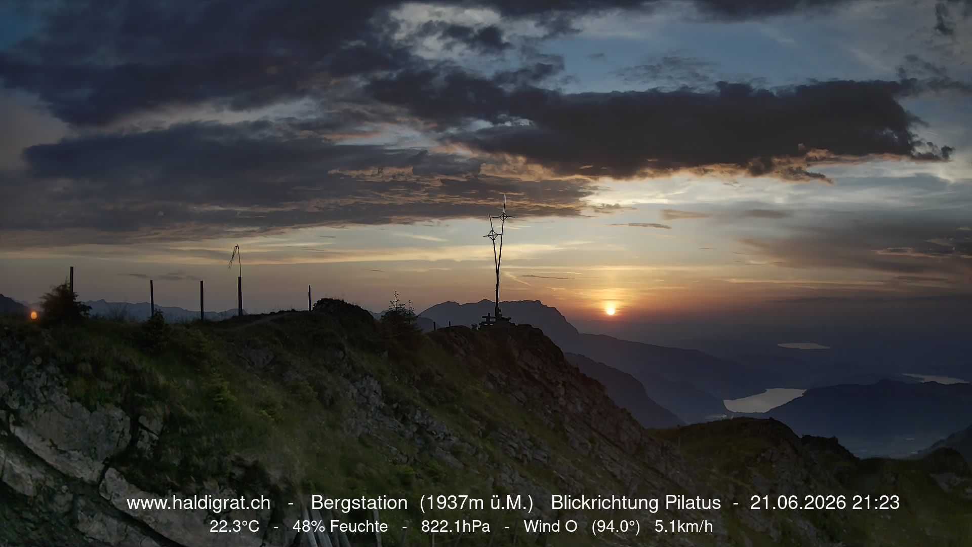 Wolfenschiessen: Bergstation Haldigrat (1937m) Blickrichtung West - Pilatus