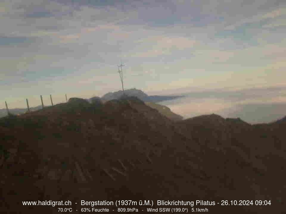 Wolfenschiessen: Bergstation Haldigrat (1937m) Blickrichtung West - Pilatus