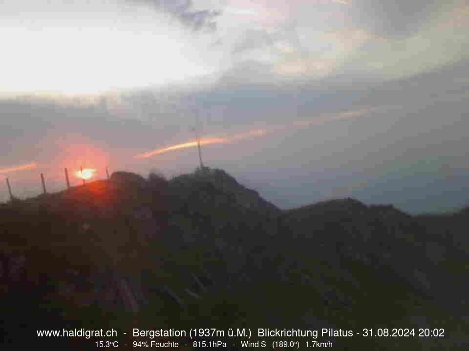 Wolfenschiessen: Bergstation Haldigrat (1937m) Blickrichtung West - Pilatus