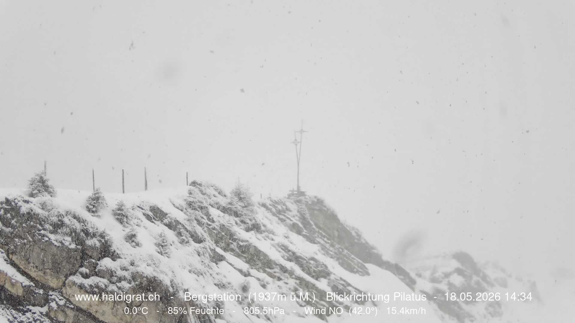 Wolfenschiessen: Bergstation Haldigrat (1937m) Blickrichtung West - Pilatus