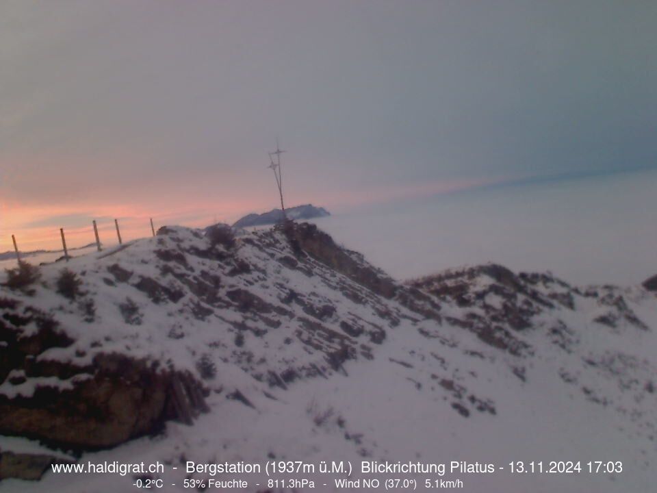 Wolfenschiessen: Bergstation Haldigrat (1937m) Blickrichtung West - Pilatus