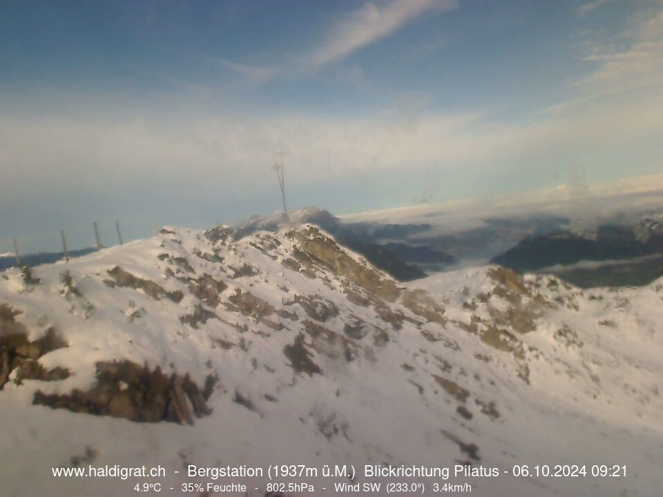 Wolfenschiessen: Bergstation Haldigrat (1937m) Blickrichtung West - Pilatus