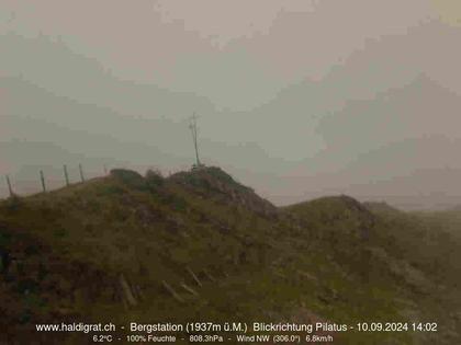 Wolfenschiessen: Bergstation Haldigrat (1937m) Blickrichtung West - Pilatus