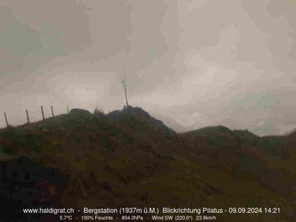 Wolfenschiessen: Bergstation Haldigrat (1937m) Blickrichtung West - Pilatus