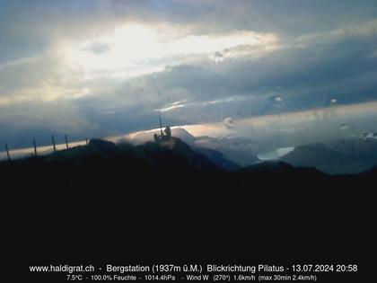 Wolfenschiessen: Bergstation Haldigrat (1937m) Blickrichtung West - Pilatus