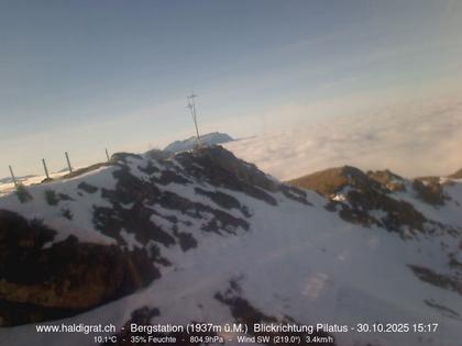 Wolfenschiessen: Bergstation Haldigrat (1937m) Blickrichtung West - Pilatus