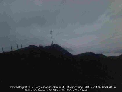 Wolfenschiessen: Bergstation Haldigrat (1937m) Blickrichtung West - Pilatus