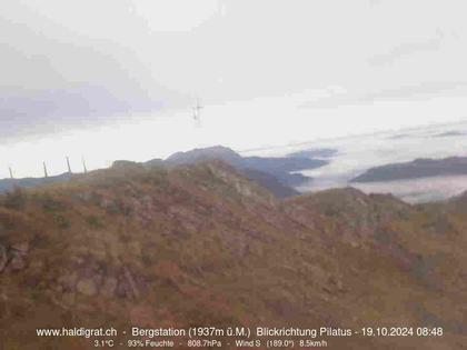 Wolfenschiessen: Bergstation Haldigrat (1937m) Blickrichtung West - Pilatus