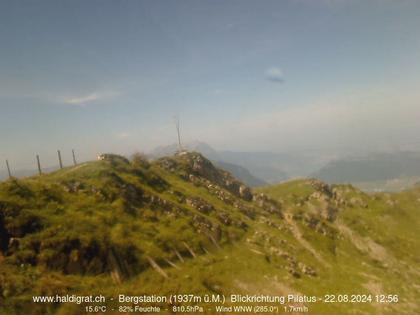 Wolfenschiessen: Bergstation Haldigrat (1937m) Blickrichtung West - Pilatus