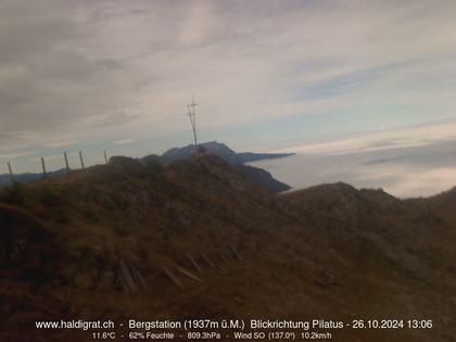 Wolfenschiessen: Bergstation Haldigrat (1937m) Blickrichtung West - Pilatus