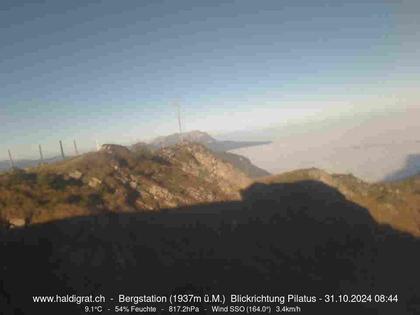 Wolfenschiessen: Bergstation Haldigrat (1937m) Blickrichtung West - Pilatus