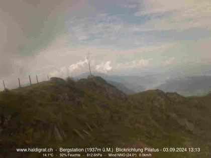 Wolfenschiessen: Bergstation Haldigrat (1937m) Blickrichtung West - Pilatus