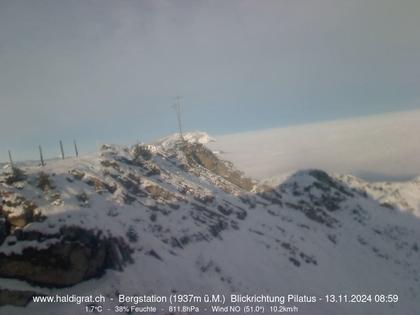 Wolfenschiessen: Bergstation Haldigrat (1937m) Blickrichtung West - Pilatus