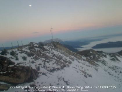 Wolfenschiessen: Bergstation Haldigrat (1937m) Blickrichtung West - Pilatus