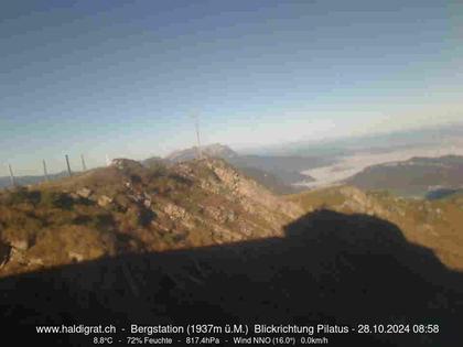 Wolfenschiessen: Bergstation Haldigrat (1937m) Blickrichtung West - Pilatus