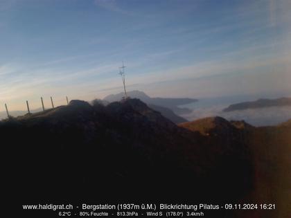 Wolfenschiessen: Bergstation Haldigrat (1937m) Blickrichtung West - Pilatus