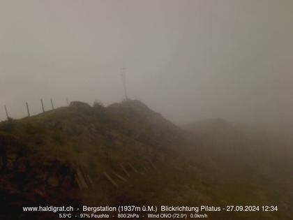 Wolfenschiessen: Bergstation Haldigrat (1937m) Blickrichtung West - Pilatus